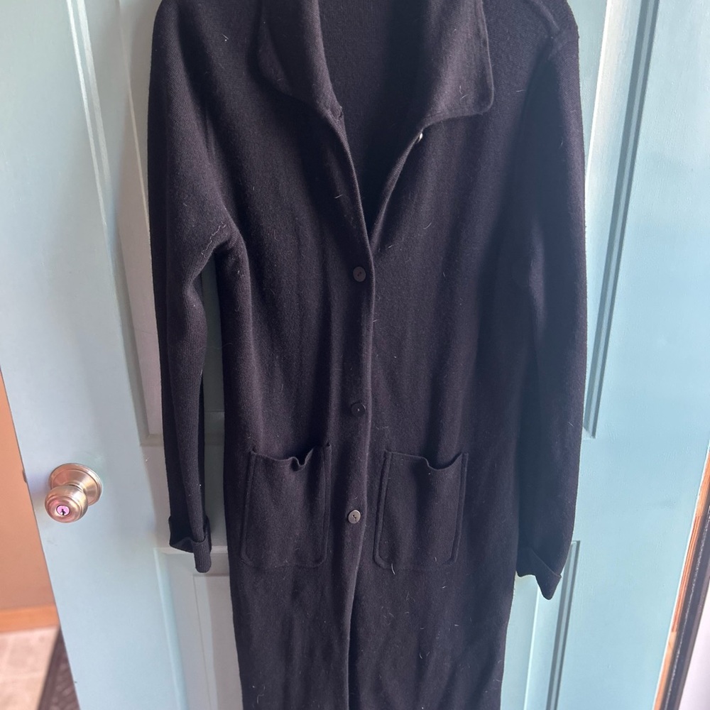 Garnet Hill Black Duster Sweater